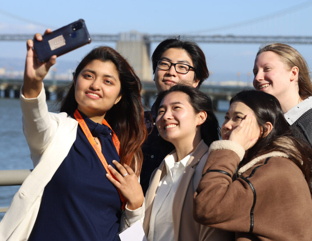 Group of students taking a photograph