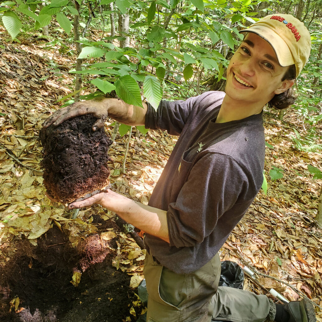 Trygve Moler with a soil sample