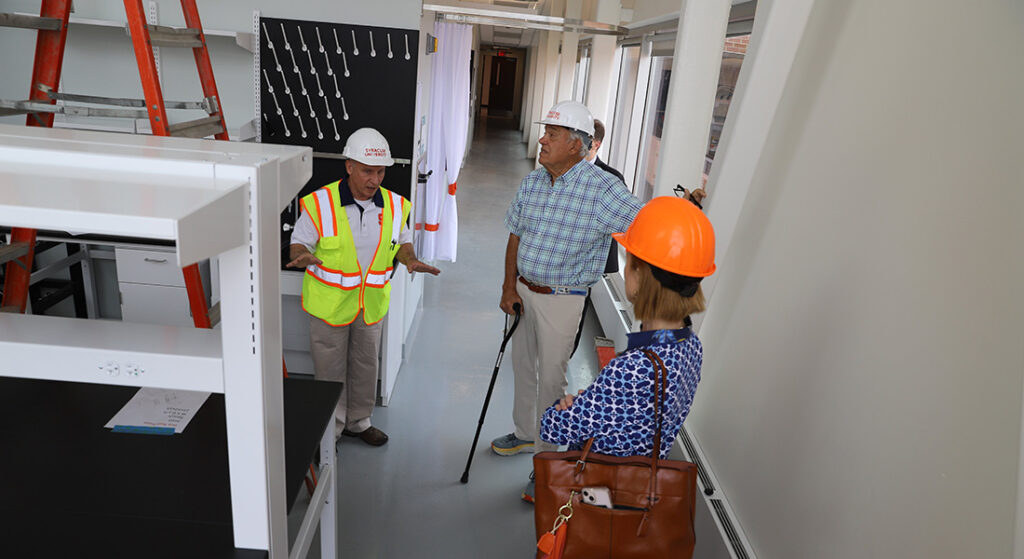 Bill Allyn touring new labs on the fourth floor of Link Hall