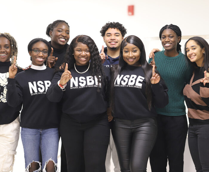Students in the national Society of Black Engineers at Syracuse University