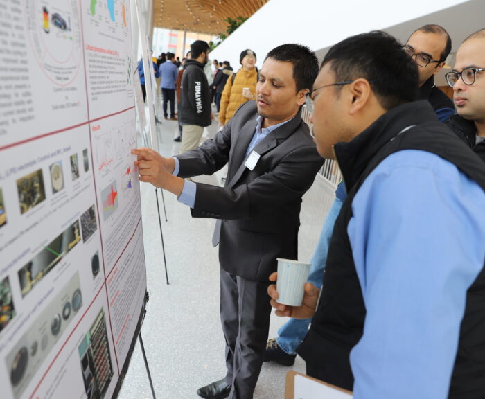 A student presenting their work during the 2024 Engineering and Computer Science research day