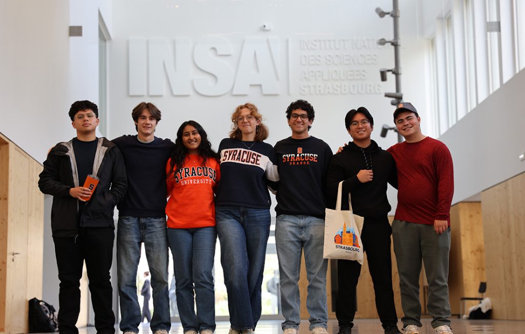 Syracuse University students studying in Strasbourg, France