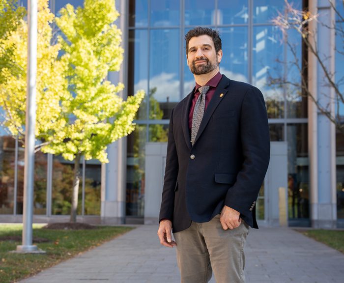 Paulo Shakarian outside the Life Sciences Complex