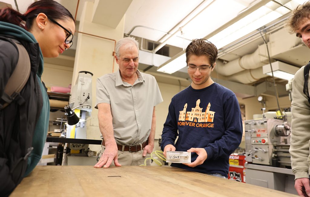 A student team about to test their air engine project