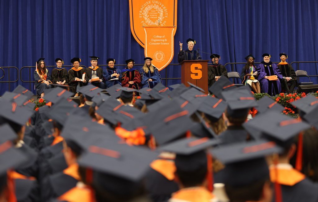 Students in the crowd at the 2026 Engineering and Computer Science Convocation
