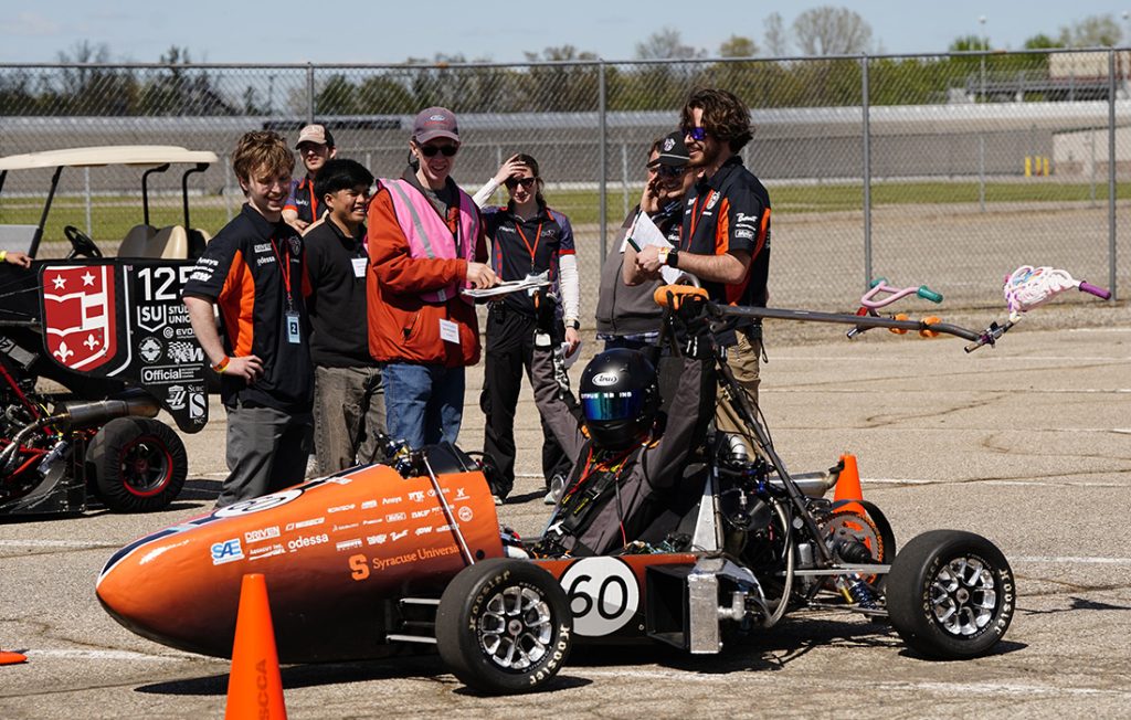 Citrus Racing team members celebrating at the Formula SAE event in Michigan